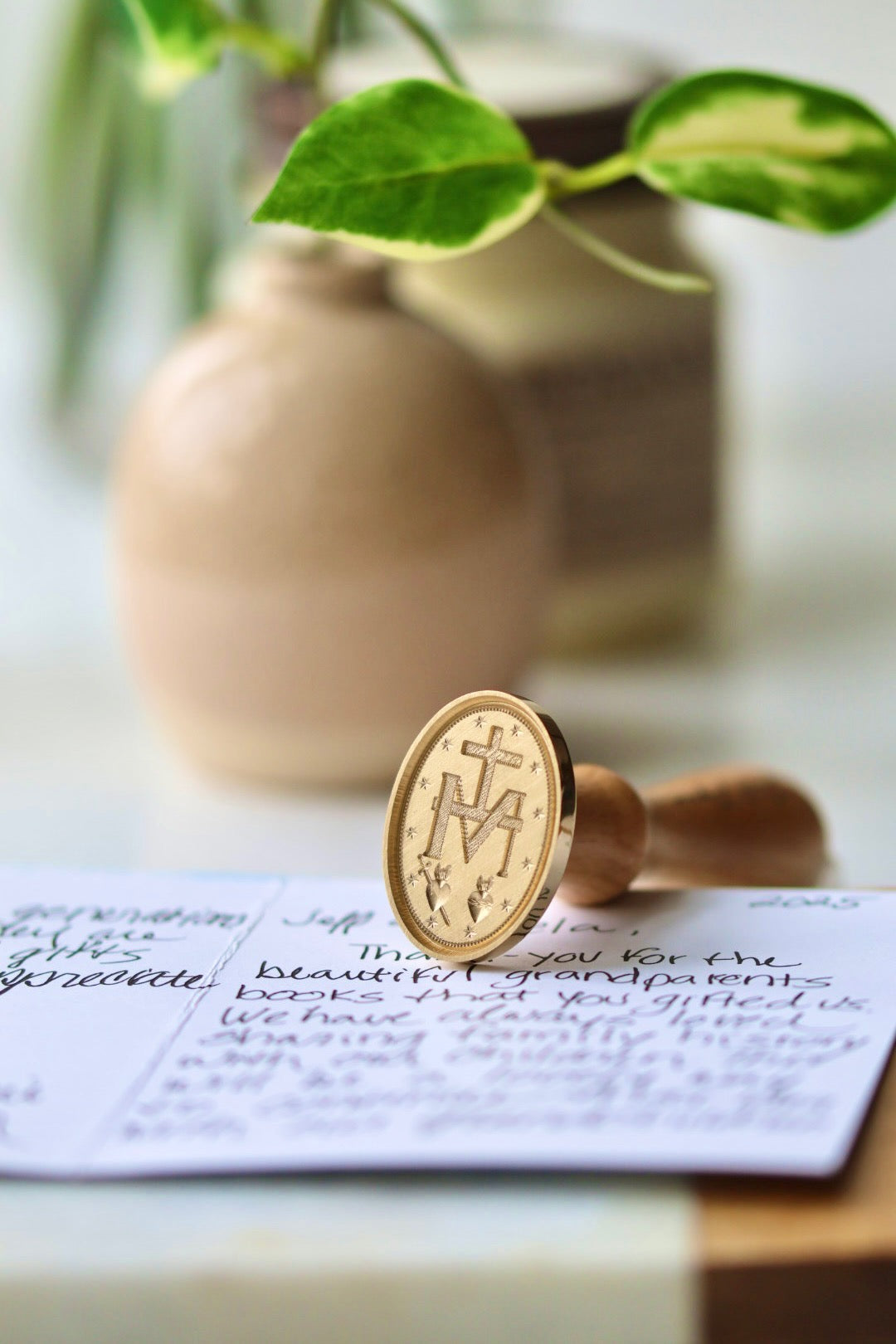 Catholic Wax Seal Stamps, Miraculous Medal (Back)