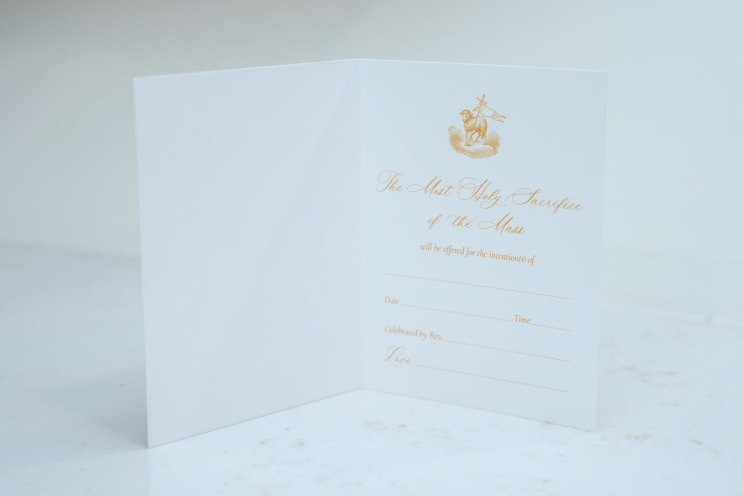 Catholic Mass Cards, Agnus Dei, Mass Intention Cards with optional Mass Scheduling