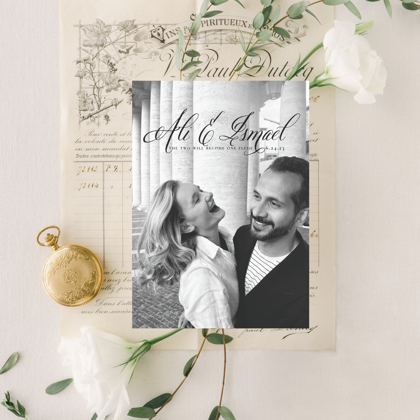 Custom Photo Catholic Wedding Save the Dates