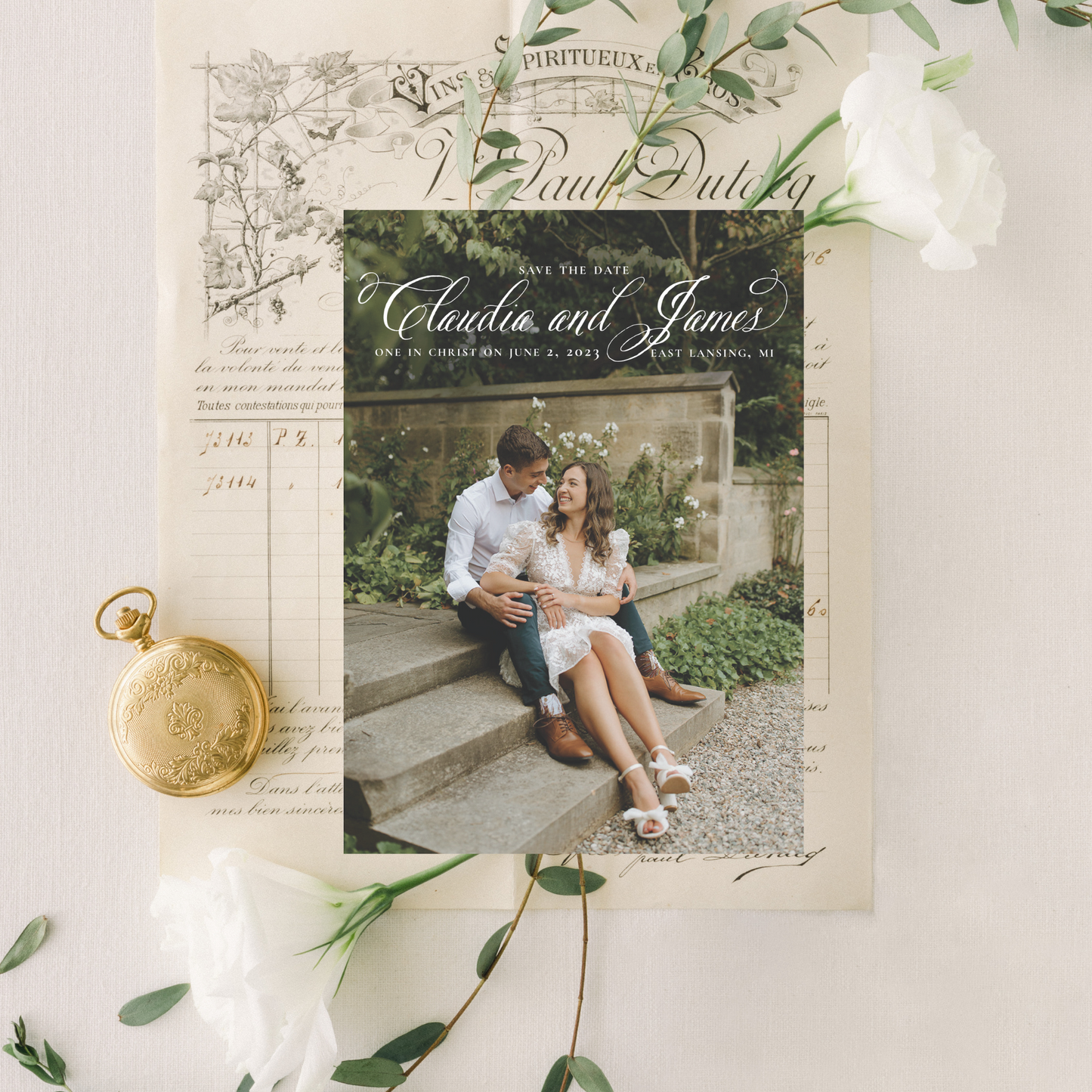 Custom Photo Catholic Wedding Save the Dates