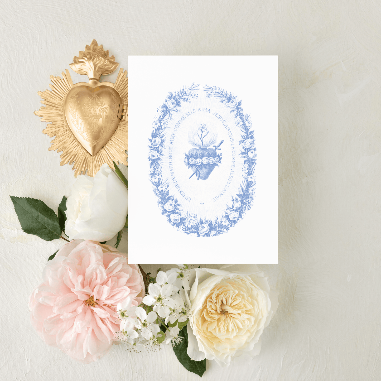 Catholic Mass Cards, The Heart of Mary, Mass Intention Cards with optional Mass scheduling