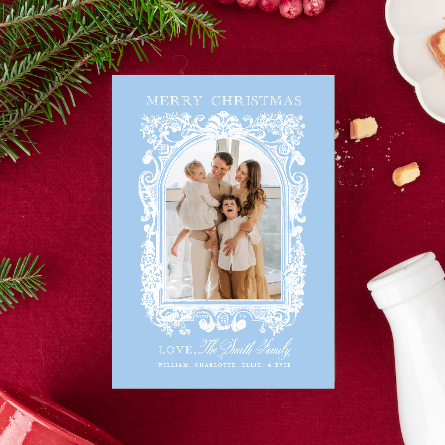 Personalized Catholic Christmas Cards, Glory to God, with optional Addressed Envelopes