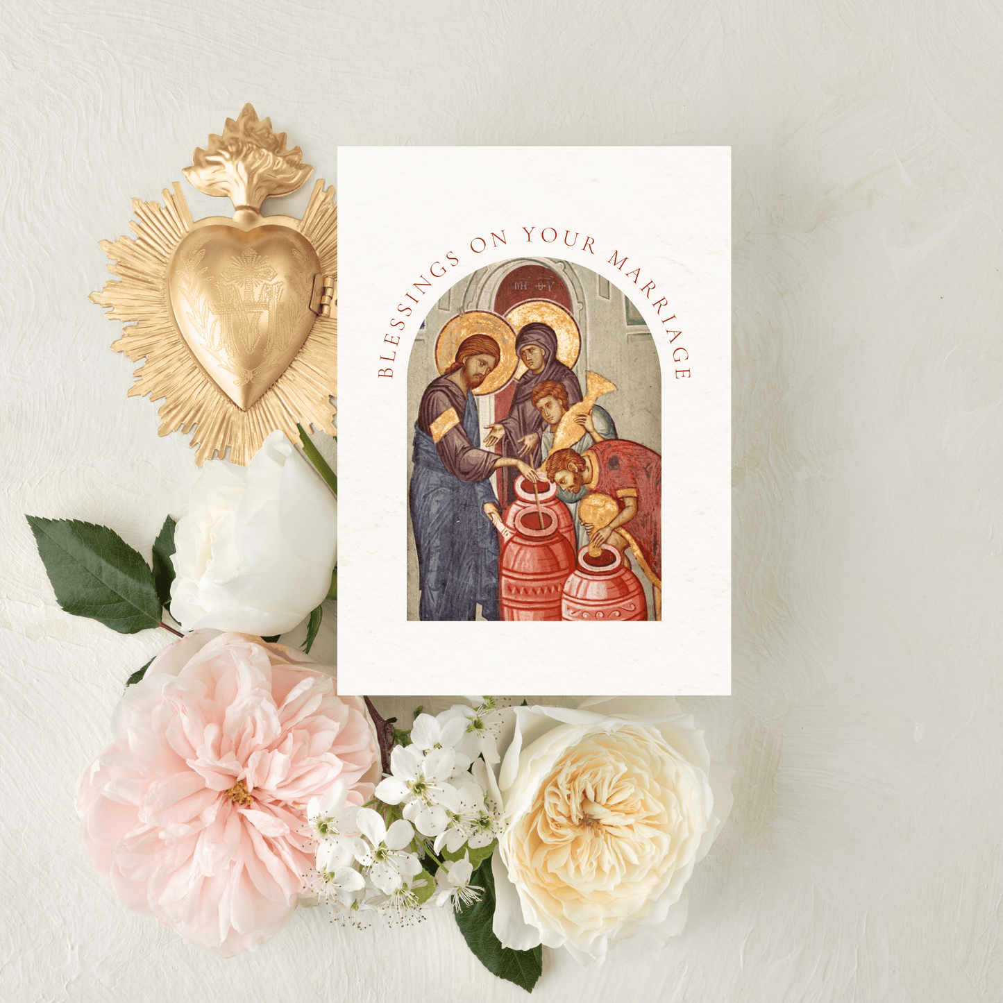 Wedding at Cana, Catholic Wedding Greeting Card
