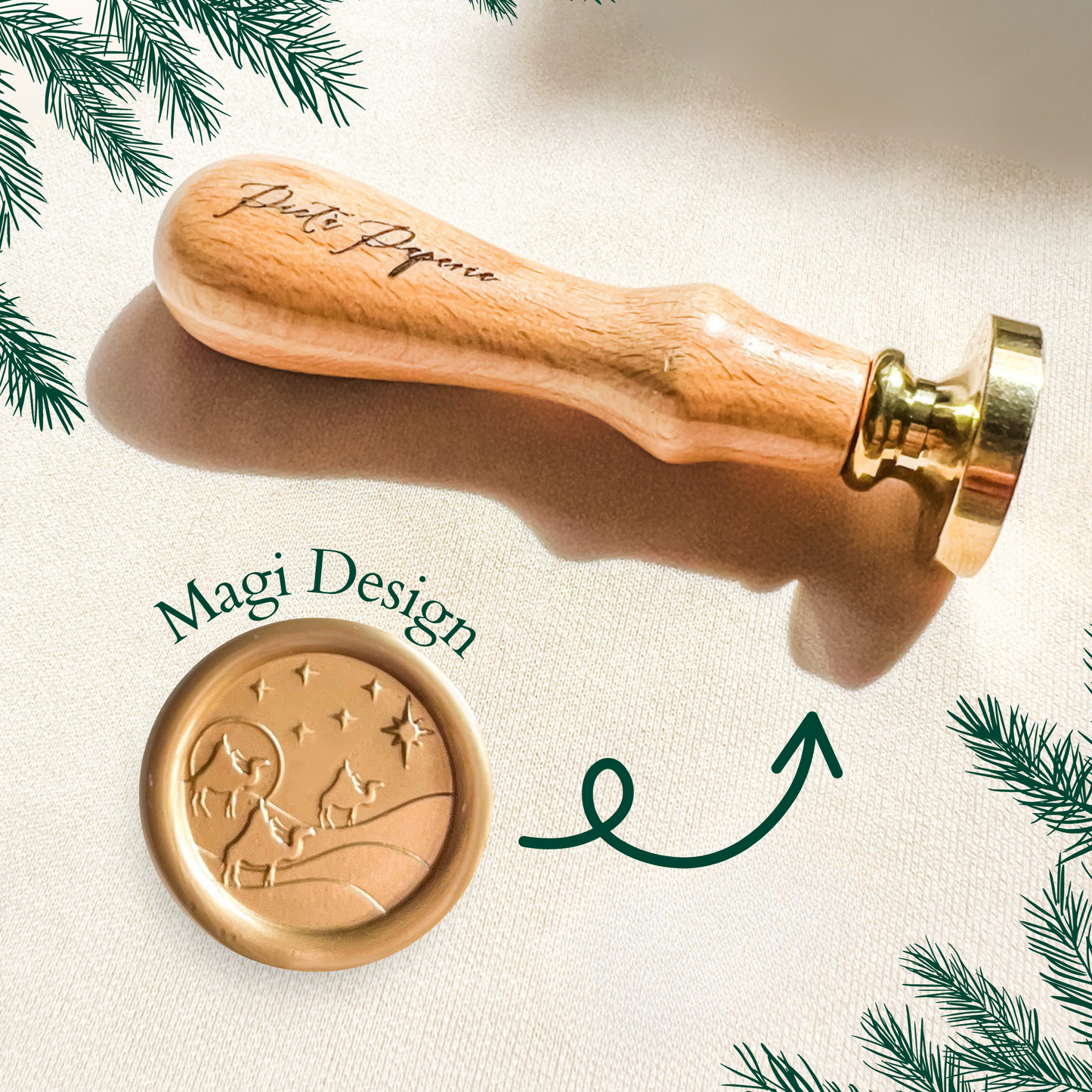 Catholic Christmas Cards + Wax Seal DIY Starter Kit, Wise Men Stamp, Wise Men Still Seek Him Cards