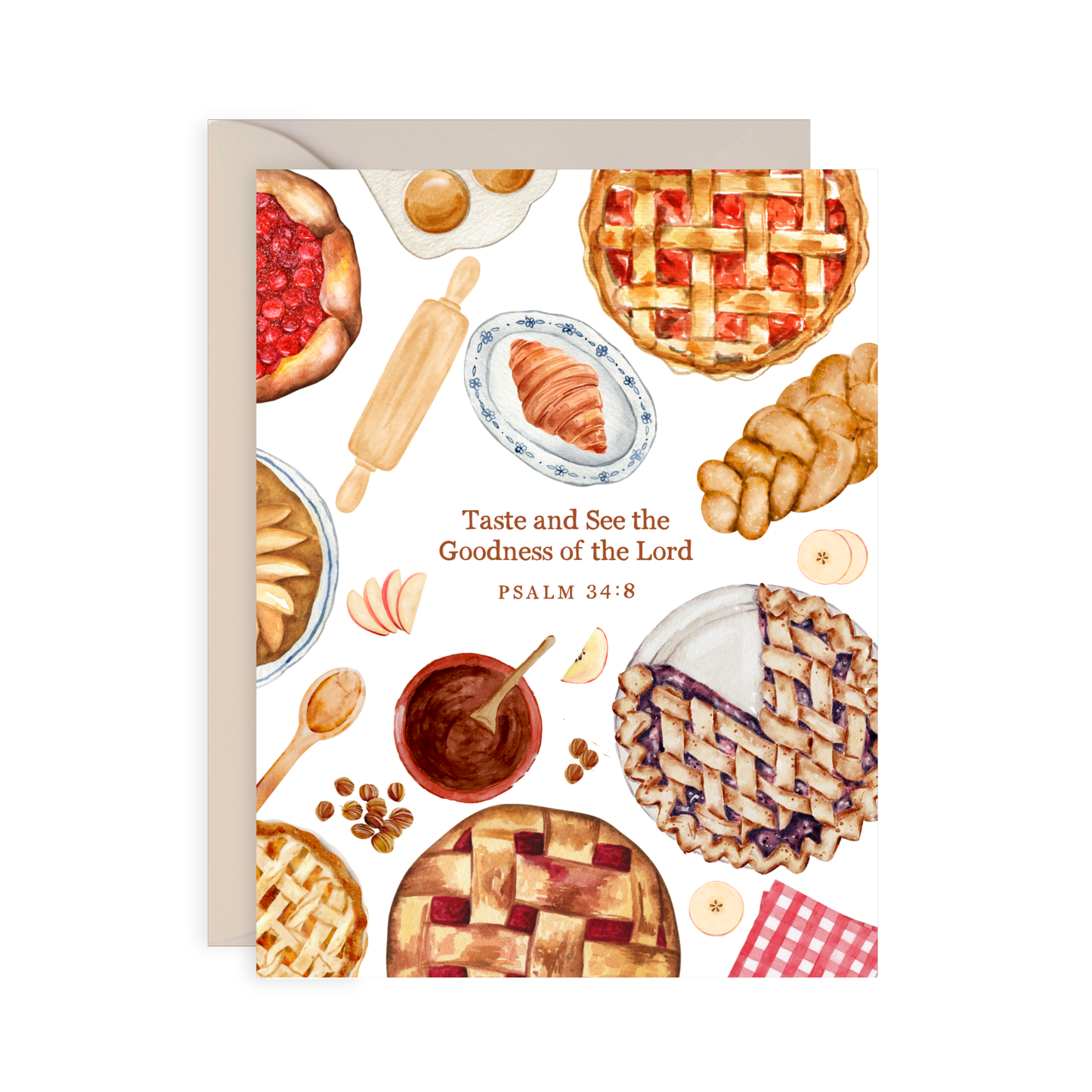 Catholic Greeting Card, Taste and See the Goodness of the Lord, Pie Card