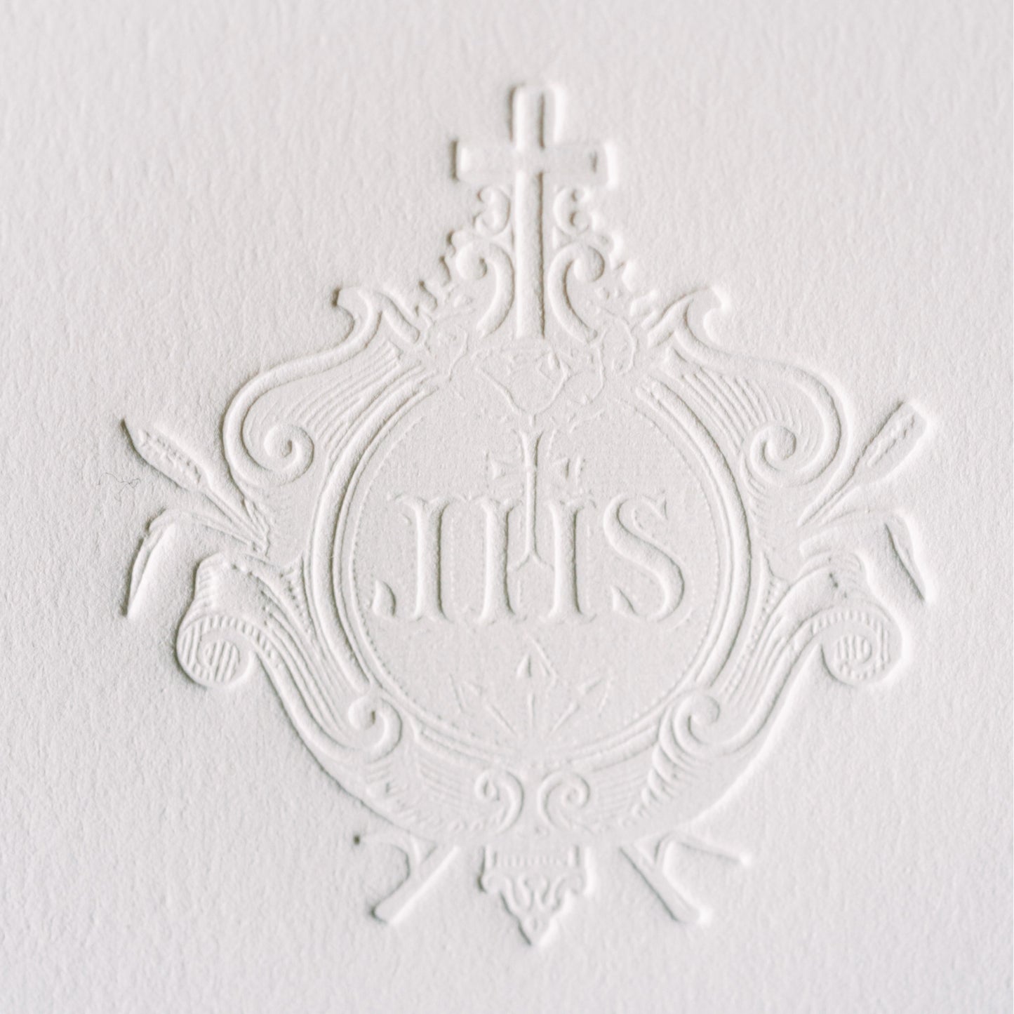 IHS Jesus Crest, Catholic Letterpress Stationery Set, Pack of 5