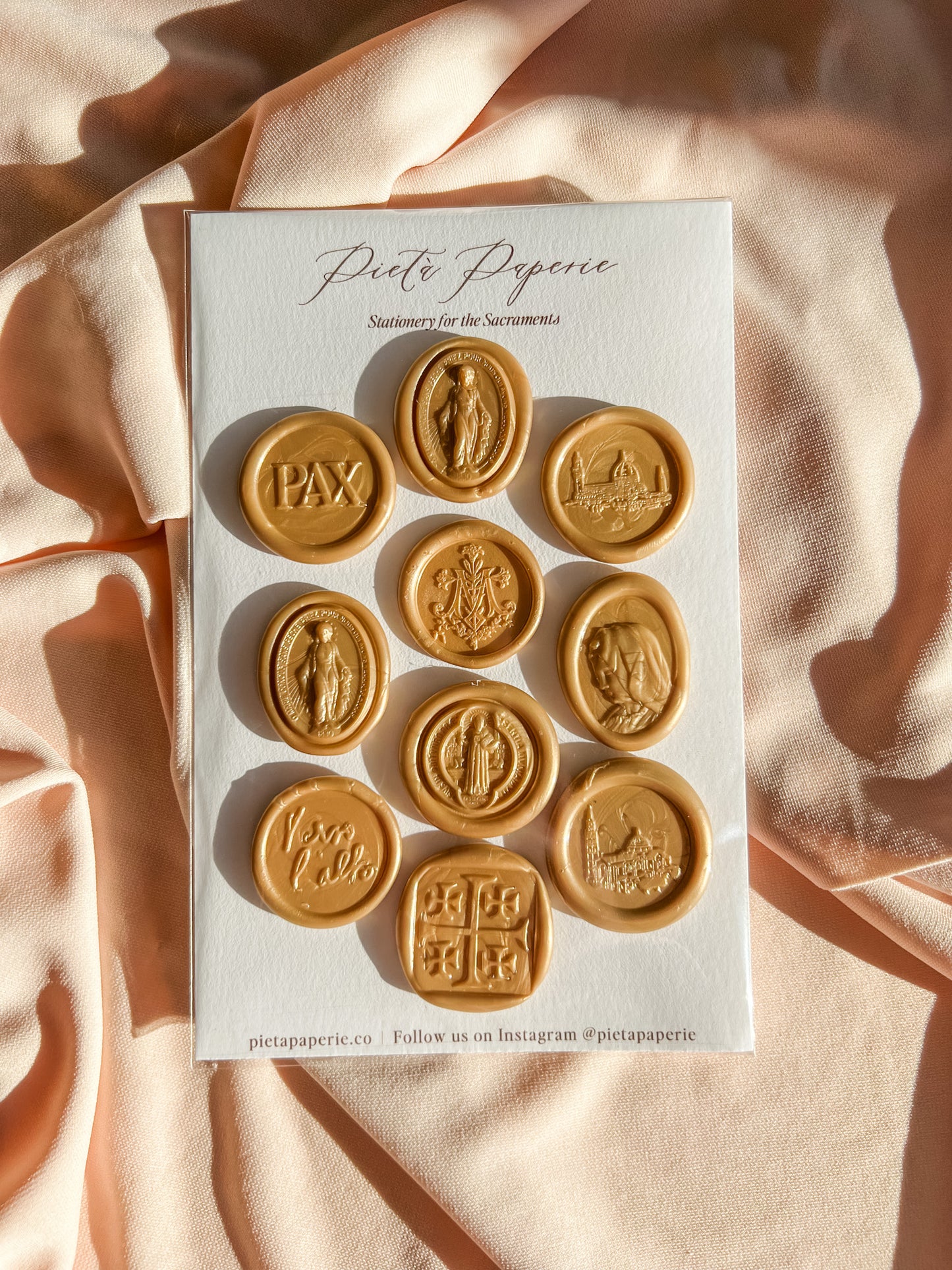 catholic wax seals variety pack of 10 in resurrection gold