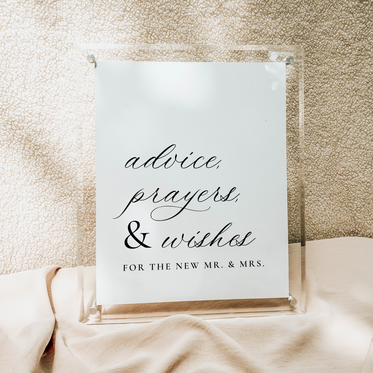 Catholic Wedding Signage, Prayers Tabletop Sign in Modern Calligraphy