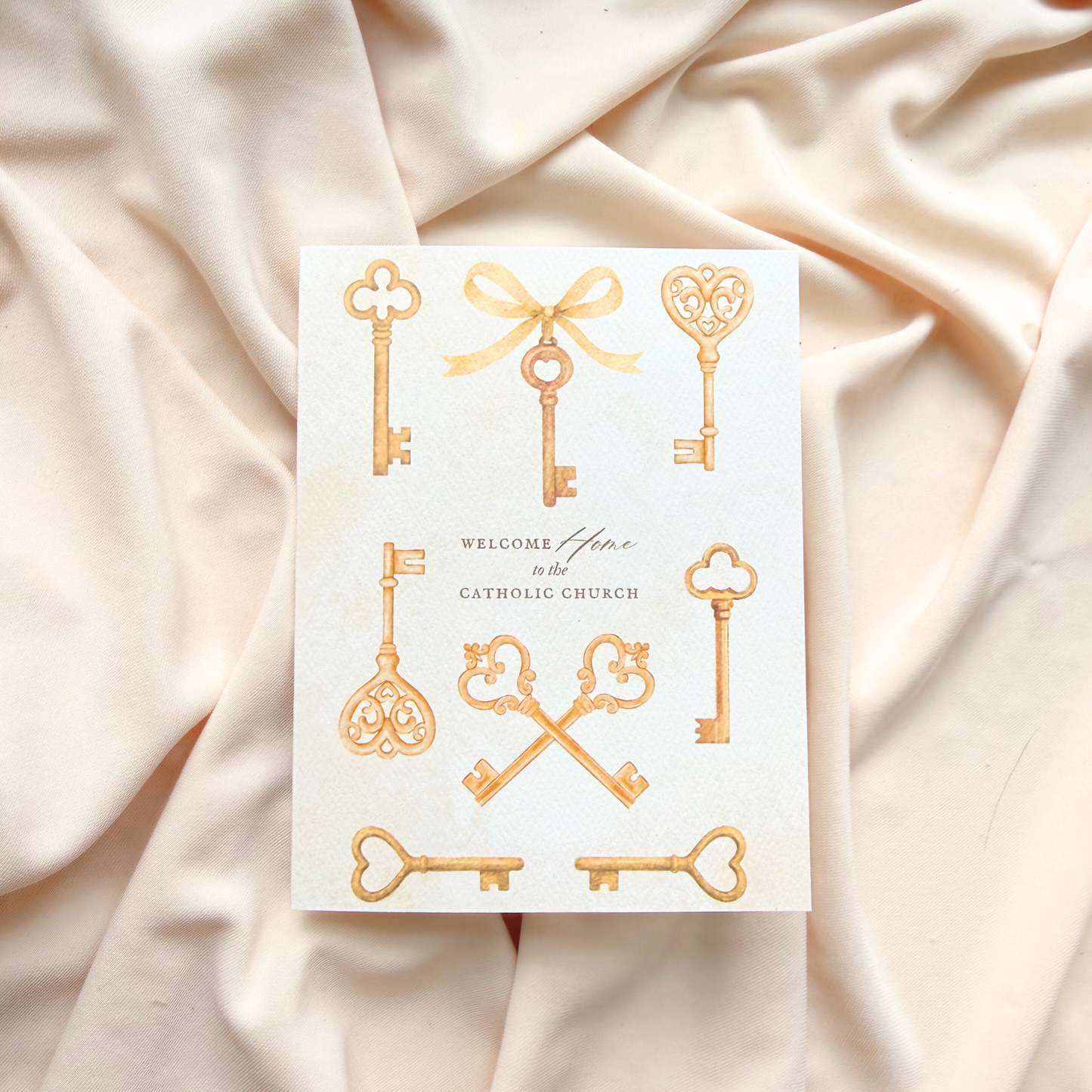 Welcome Home to the Catholic Church, Catholic Baptism Stationery Folded Greeting Card