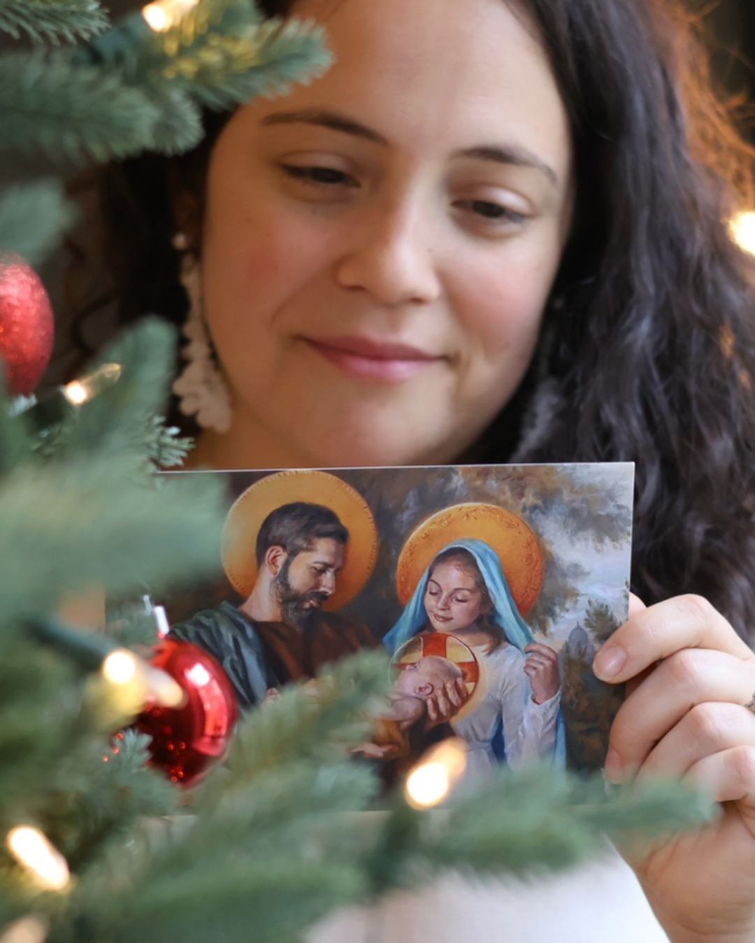 Personalized Catholic Christmas Cards, John 1:14, with optional Addressed Envelopes