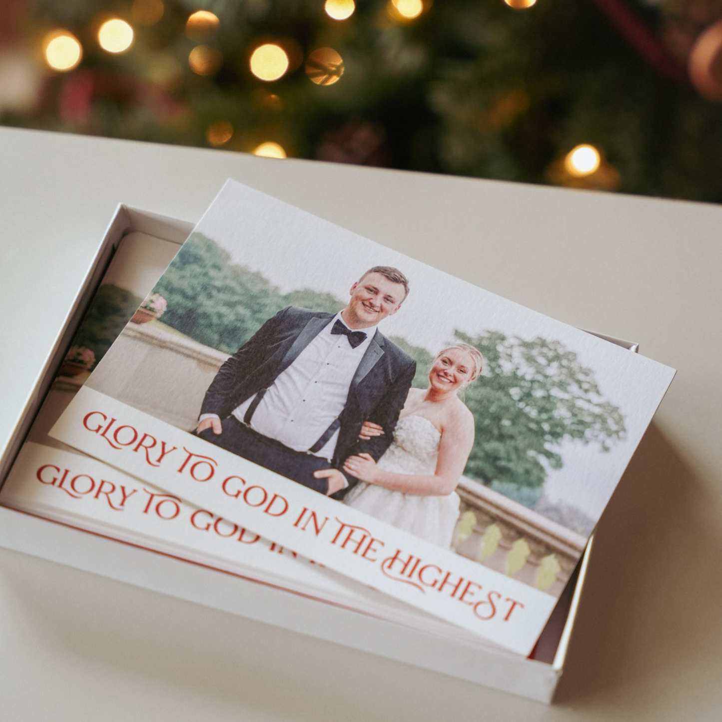 Personalized Catholic Christmas Cards, Glory to God in the Highest, with optional Addressed Envelopes
