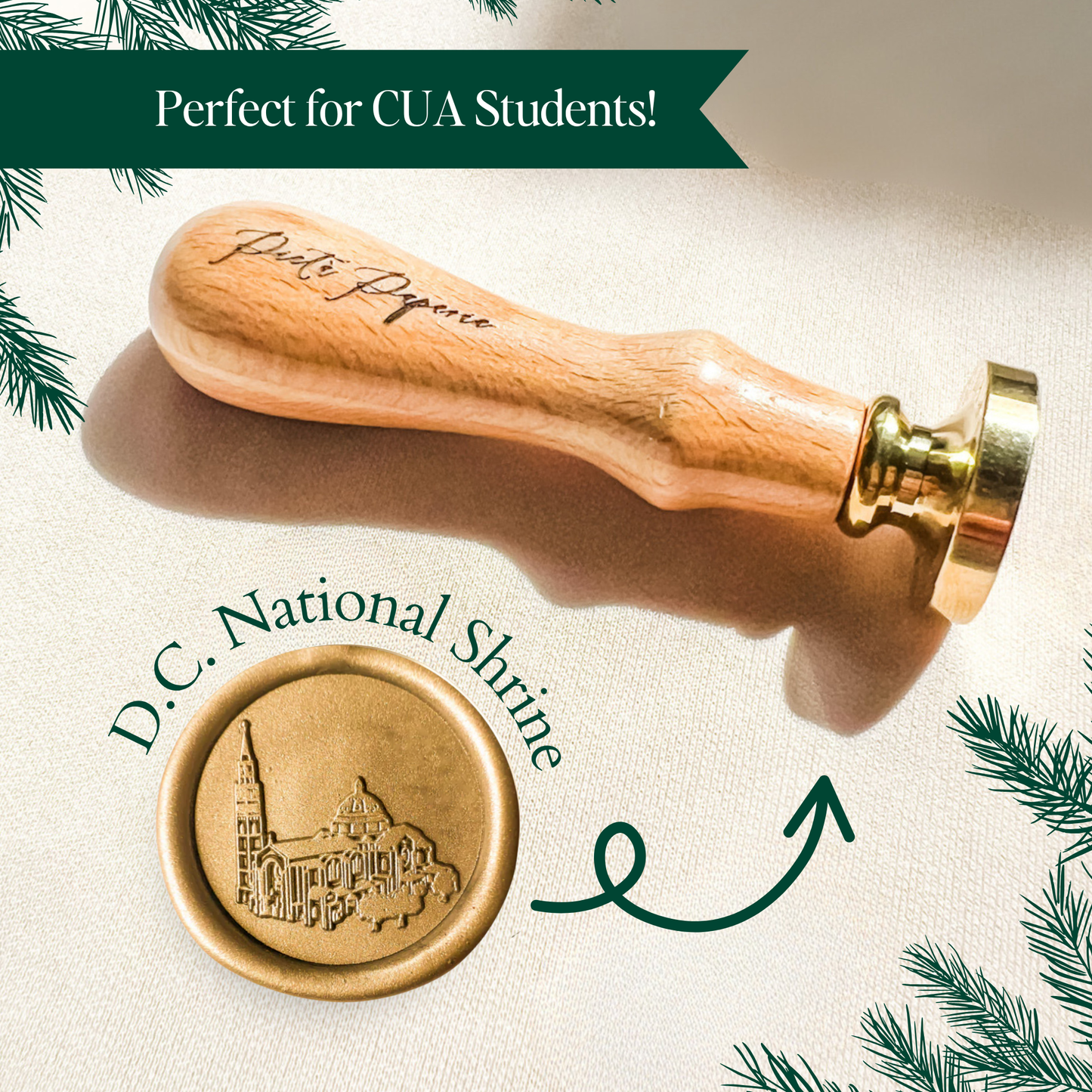 Catholic Wax Seal Stamp, The Basilica of the National Shrine of the Immaculate Conception near the Catholic University of America