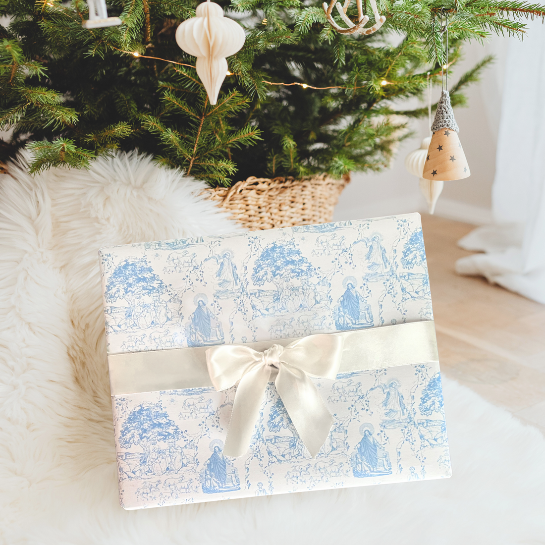 Holy Family French Toile, Catholic Wrapping Paper 12ft Roll – Pieta ...