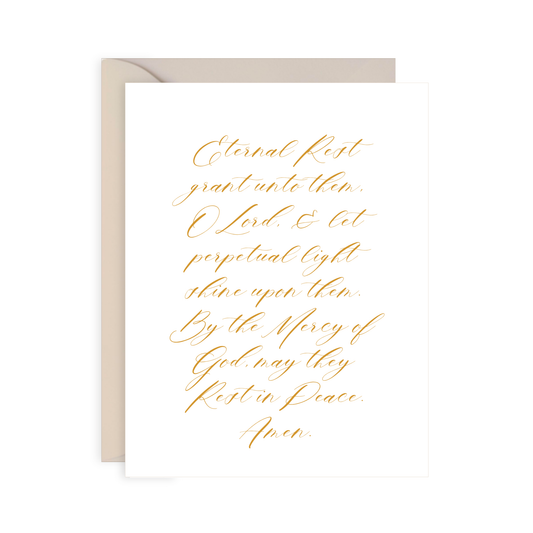 Eternal Rest, Catholic Gold Foil Stationery