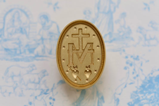 Catholic Wax Seal Stamps, Miraculous Medal (Back)