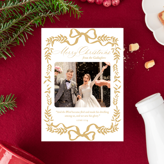 Personalized Catholic Christmas Cards, And the Word Become Flesh, with optional Addressed Envelopes