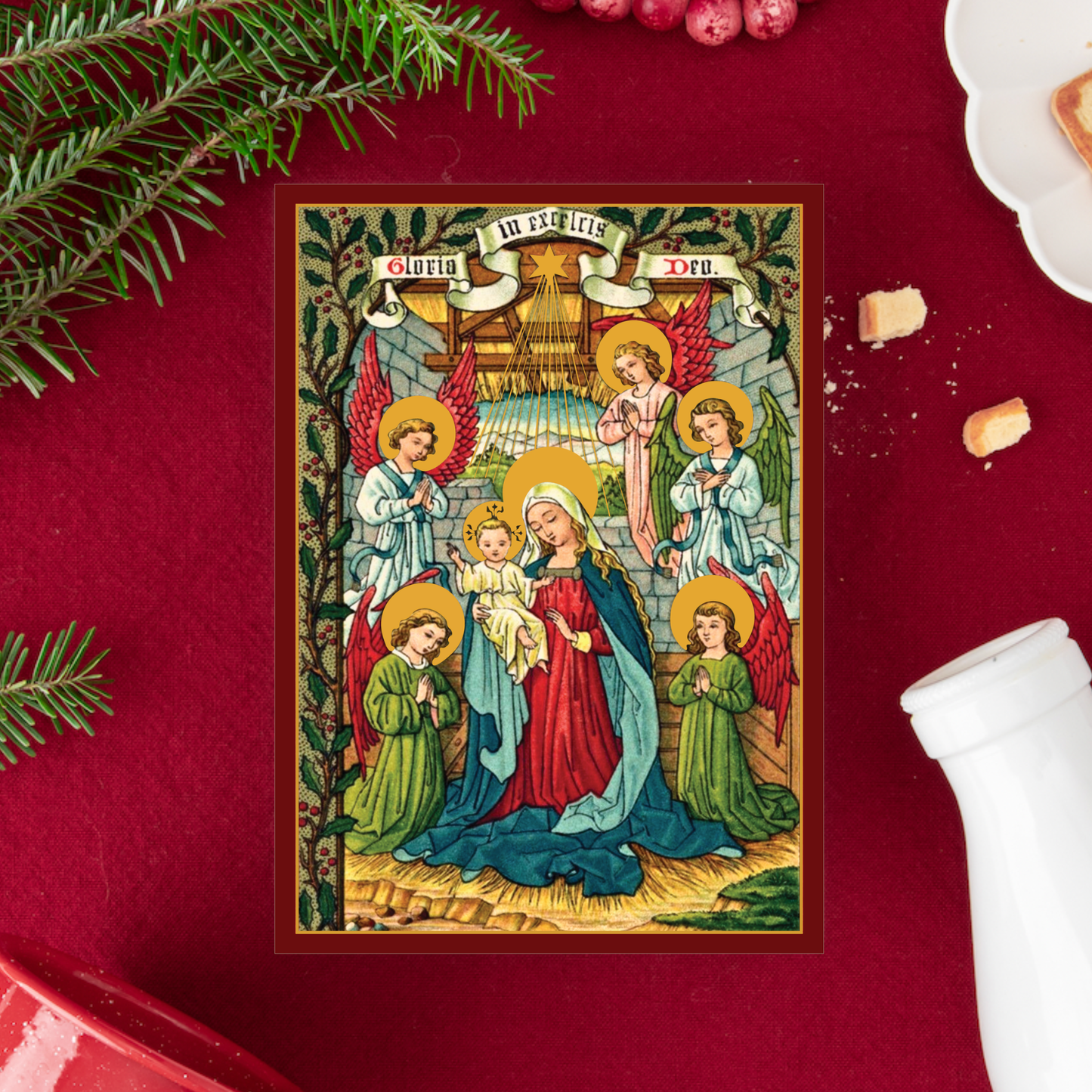 Personalized Catholic Christmas Cards, Merry Christmas, with optional Addressed Envelopes