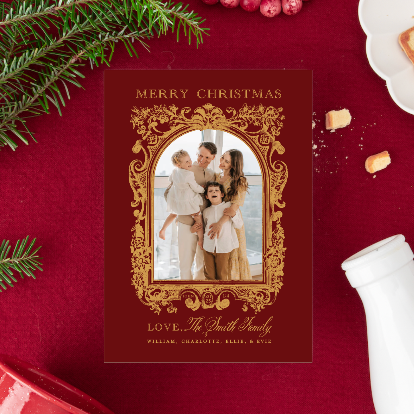 Personalized Catholic Christmas Cards, Merry Christmas, with optional Addressed Envelopes