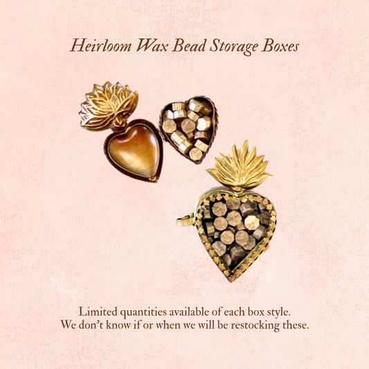 Sacred Heart and Immaculate Heart Heirloom Wax Bead Storage Boxes
