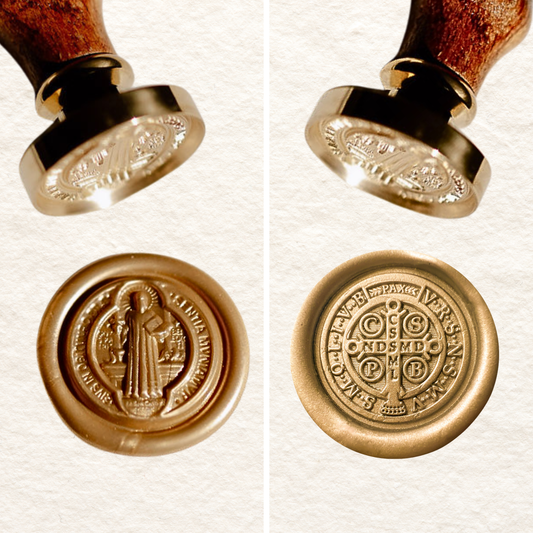 Catholic Wax Seal Stamps, The Saint Benedict Medal Set