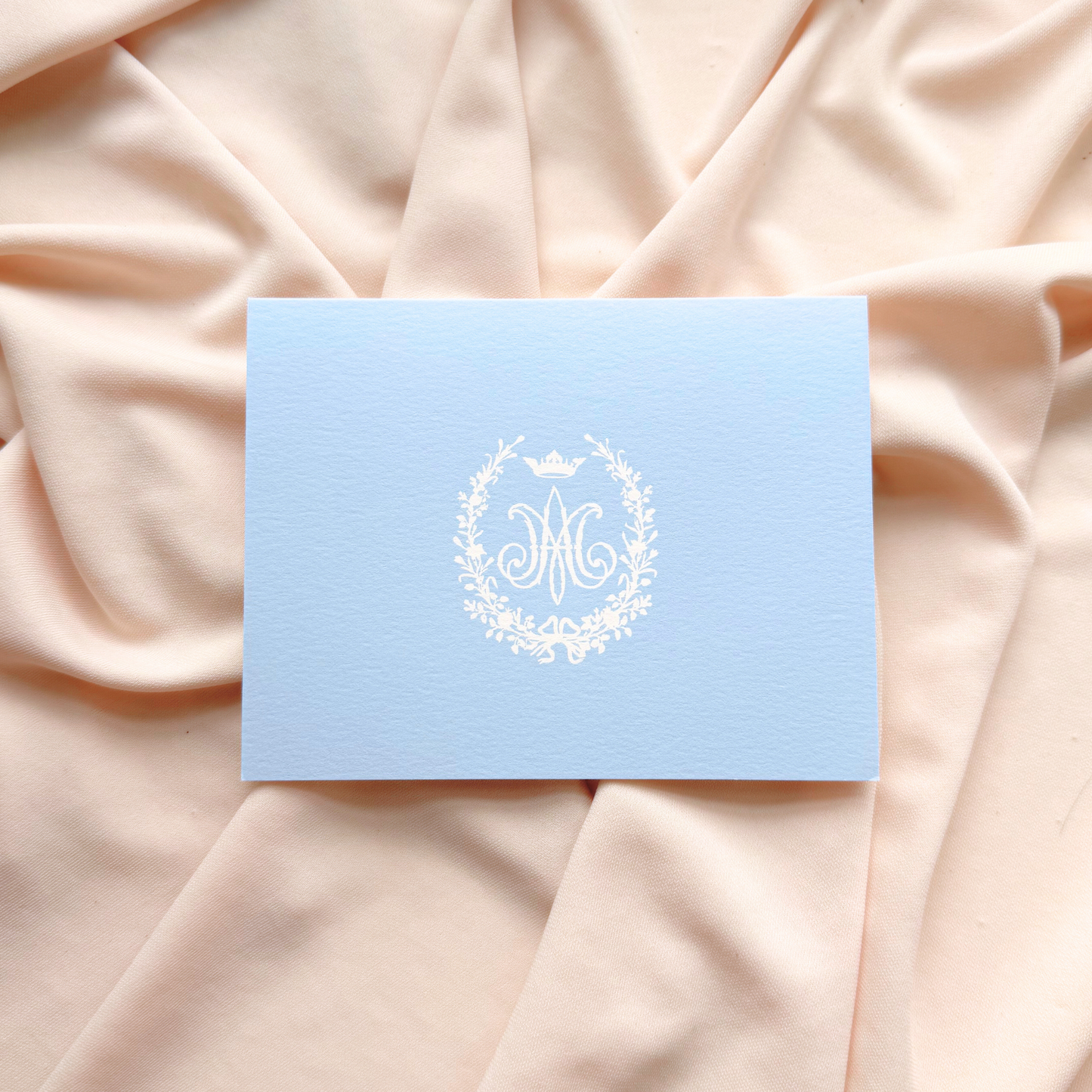 Catholic Greeting Cards, Blue Auspice Maria, Horizontal Card