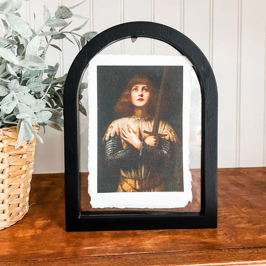 Saint Joan of Arc on Deckled-edge Handmade Paper Sacred Art Print