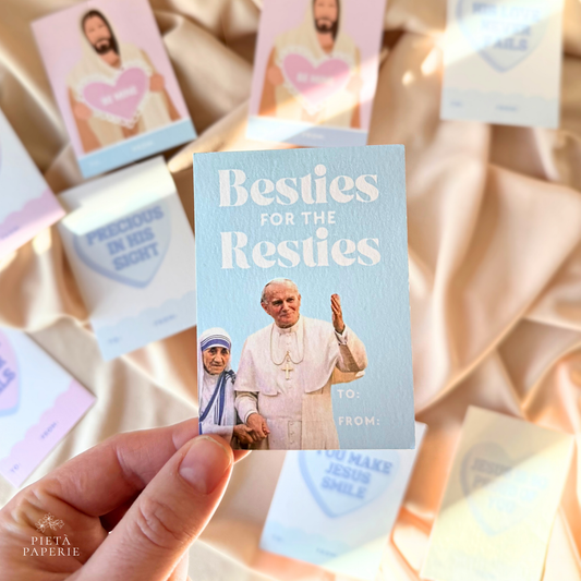 Catholic Valentines for Kids, Variety Pack of 25 Mini Cards