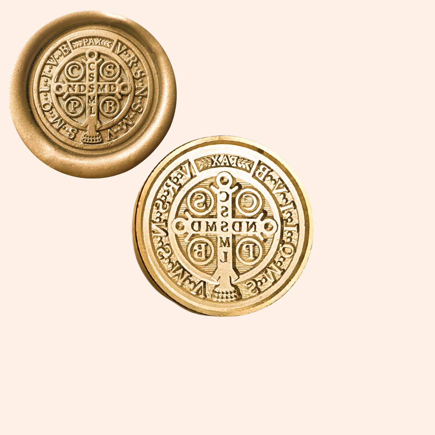 Catholic Wax Seal Stamps, Saint Benedict Medal (Back)