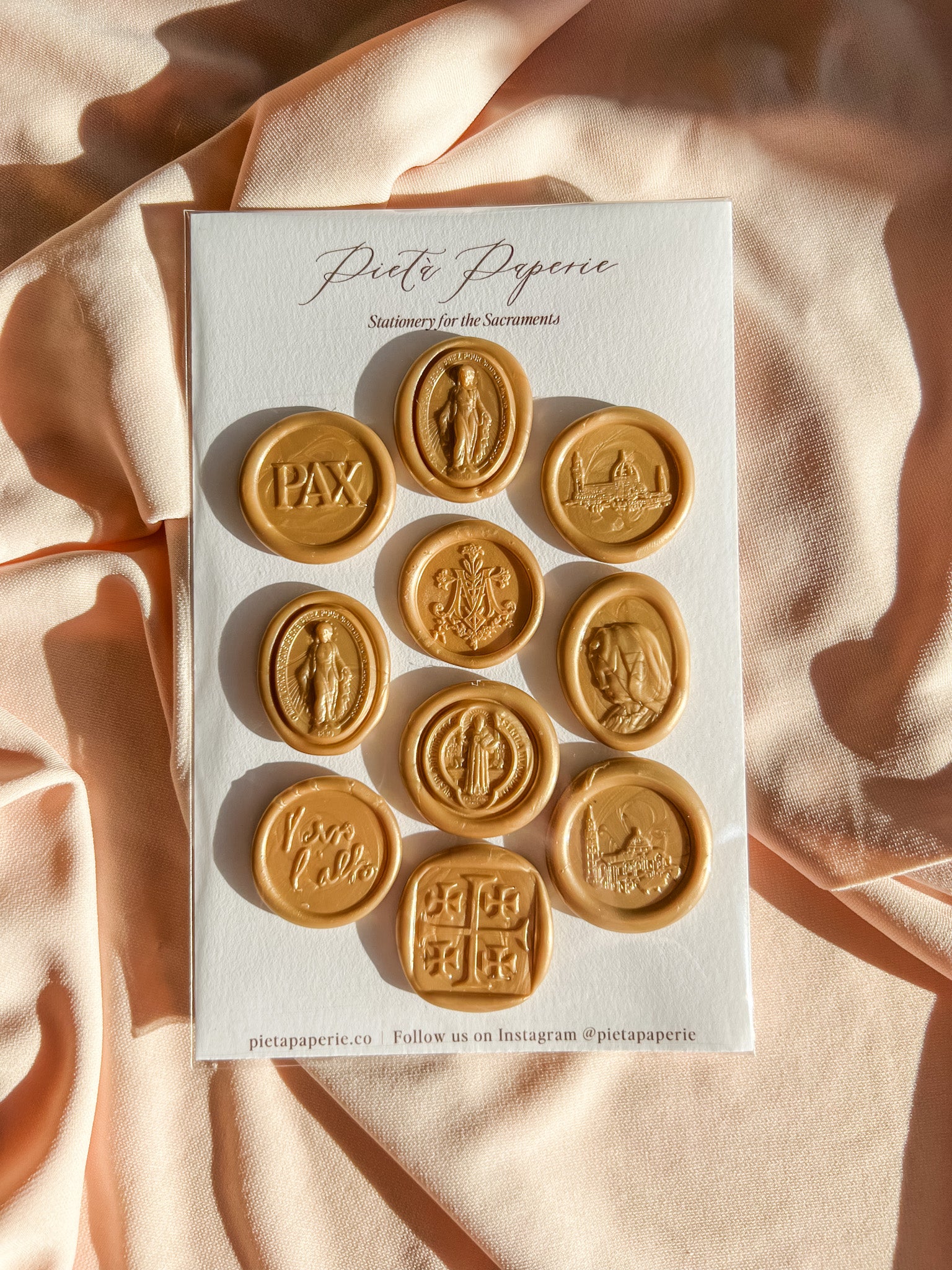 catholic wax seals variety pack of 10 in resurrection gold
