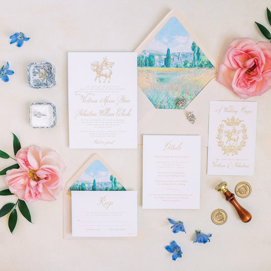 Catholic Wedding Invitation Suite, Agnus Dei, Semi-custom