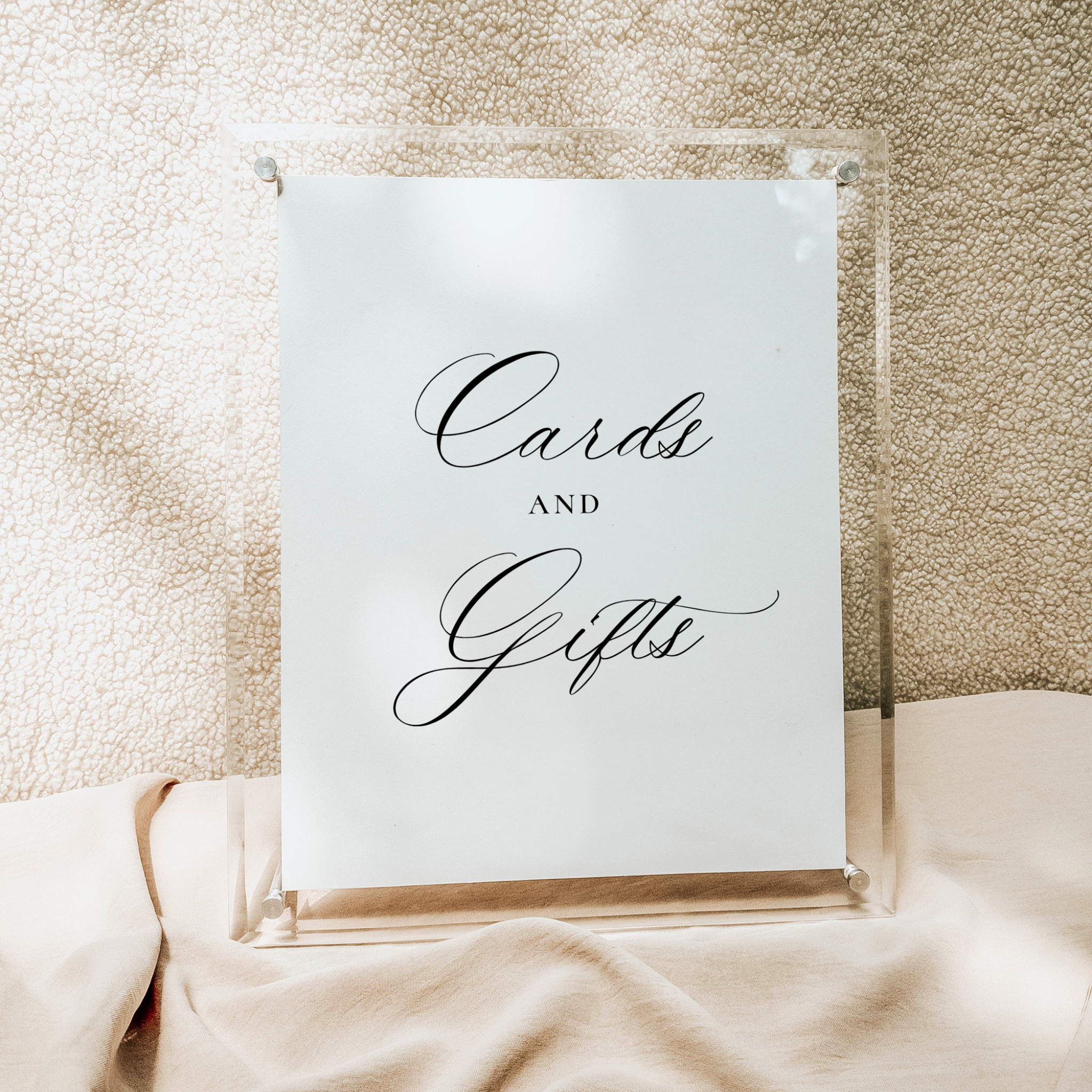 Catholic Wedding Signage, Cards and Gifts Tabletop Sign in Modern Call ...