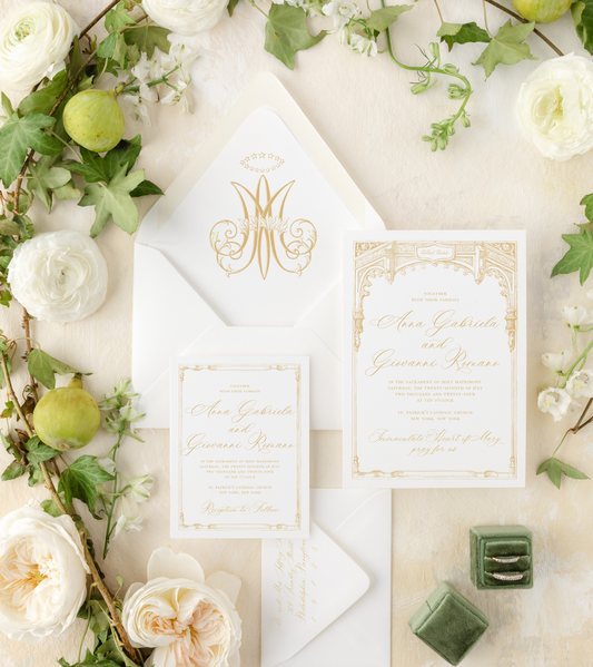 Catholic Wedding Invitations, Gothic Church Architecture, Semi-Custom