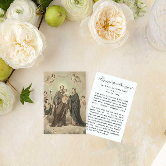 Catholic Wedding Prayer Cards, Holy Family, Semi-Custom