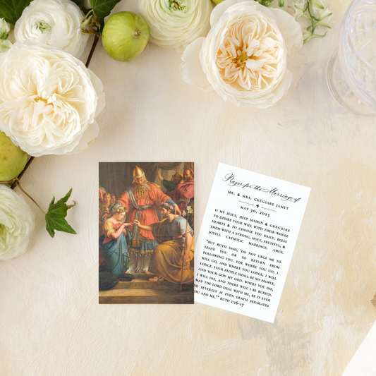 Catholic Wedding Prayer Cards, Marriage of Mary and Joseph, Semi-Custom