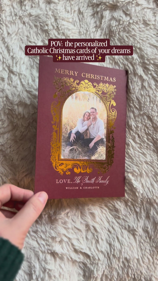 Personalized Catholic Christmas Cards, Merry Christmas, with optional Addressed Envelopes