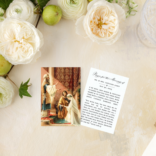 Catholic Wedding Prayer Cards, The Wedding of Mary and Joseph, Semi-Custom