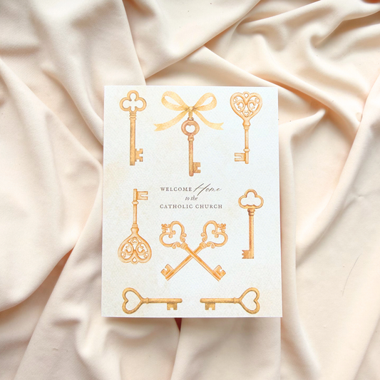 Welcome Home to the Catholic Church, Catholic Baptism Stationery Folded Greeting Card