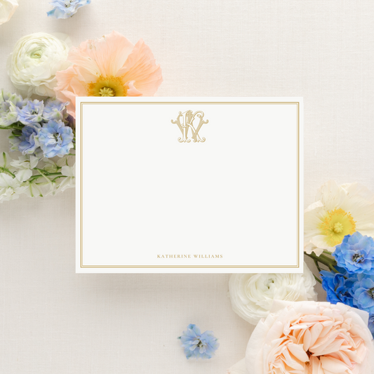 Elegant Monogram, Personalized Catholic Stationery Set